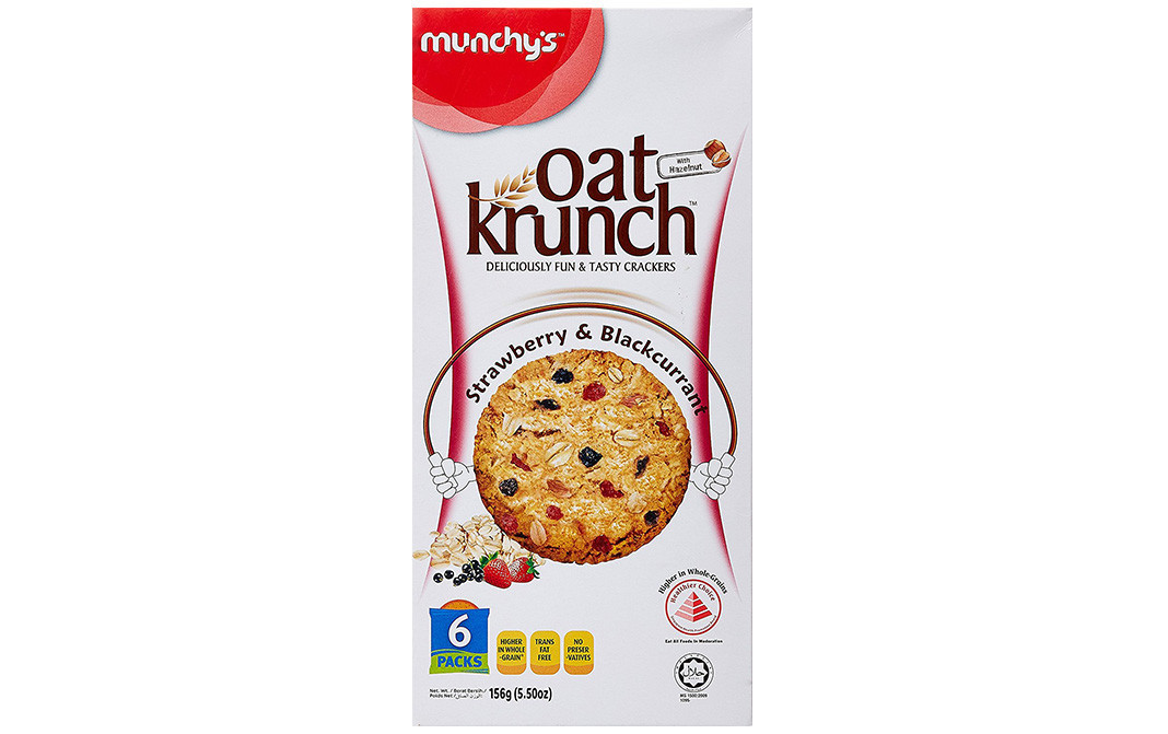 Munchy's Oat Krunch Strawberry & Blackcurrant Crackers   Box  156 grams